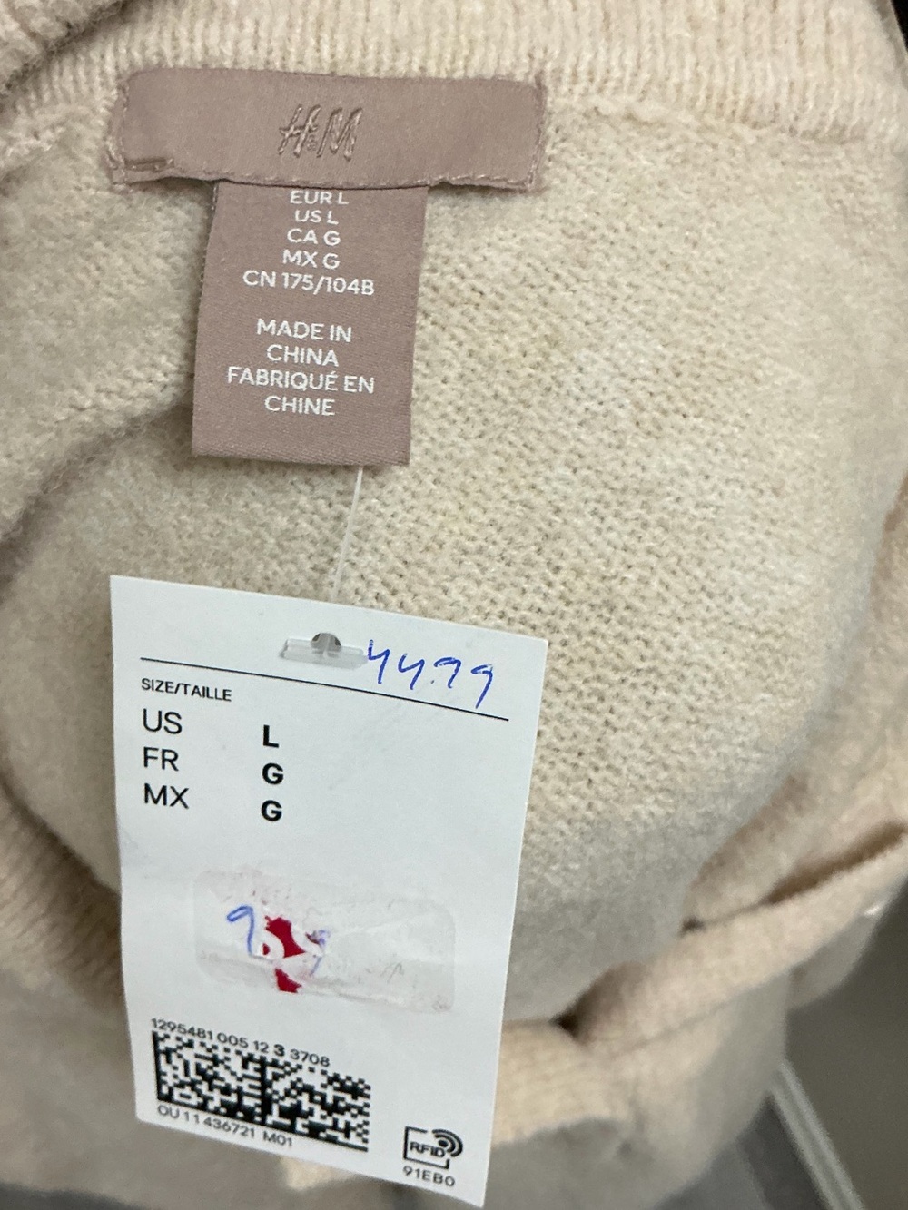 H&M Cream Knit Polo Collar Sweater - Picture 8 of 8